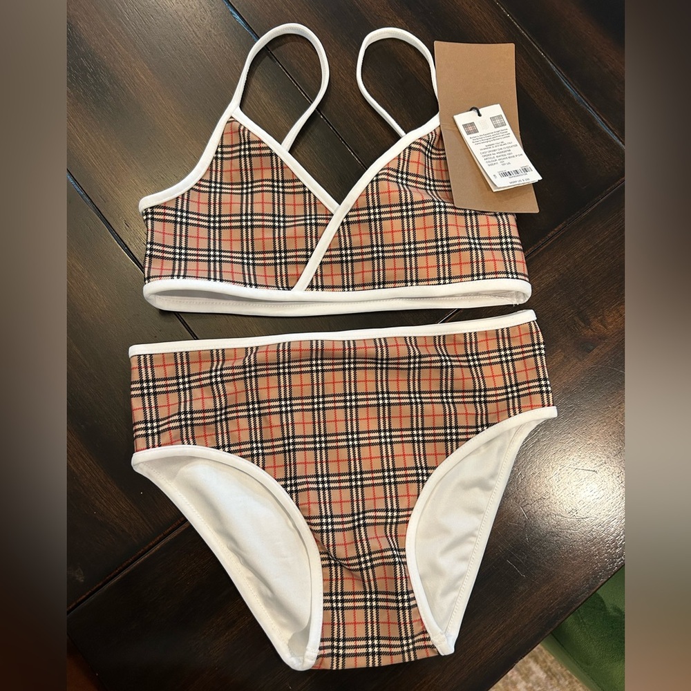 Burberry Kids Girls Swim Bikini with Plaid Pattern size 10 youth